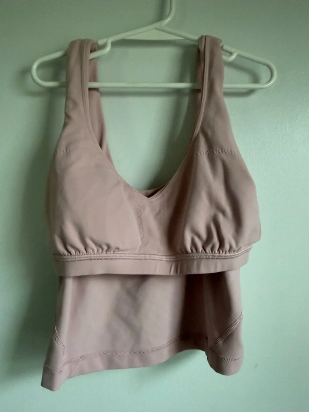 Lululemon Pink Tank Top Built In Sports Bra Athletic Yoga Top